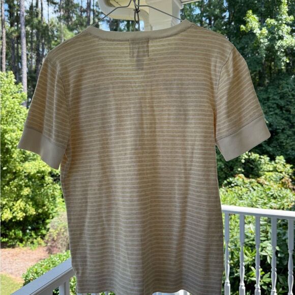 Ralph Lauren Jean Co.  Striped Beige Short Sleeve Top - M - Great Condition - Picture 3 of 7